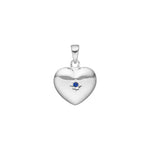 Siersbøl silver rhod. heart w. synt. Sapphire 20x15mm