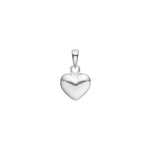 Siersbøl silver rhodium-plated pendant heart 10mm