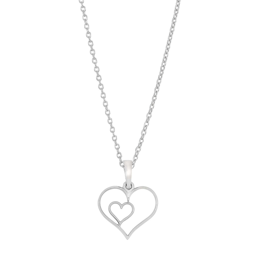 Siersbøl silver rhodium-plated necklace heart 15mm