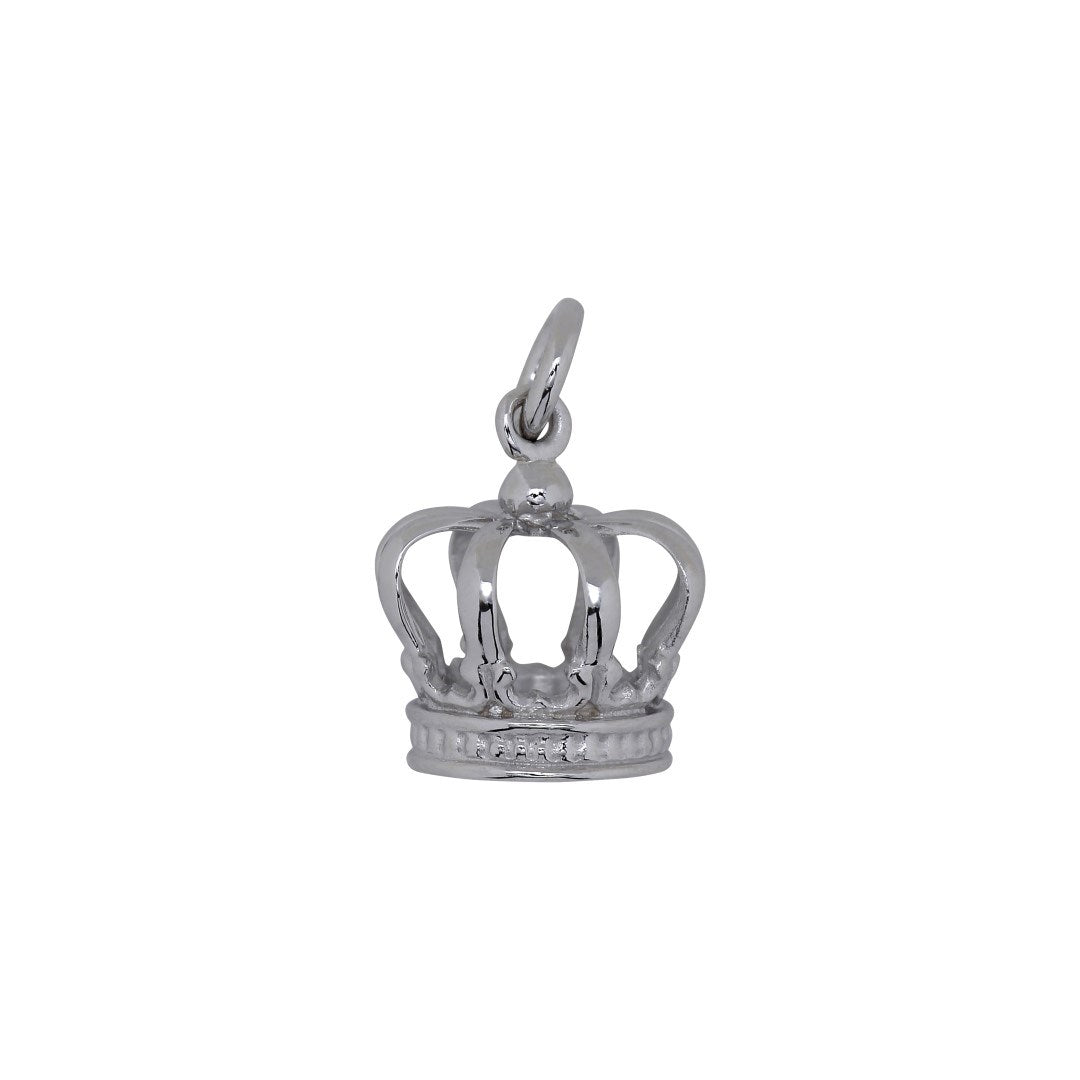 Siersbøl silver rhod. pendant/charm crown 9mm