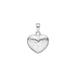 Siersbøl silver rhod. pendant heart 15mm engraving