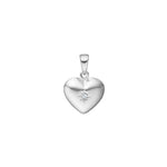 Siersbøl silver rhod. pendant heart with cz 17x10mm