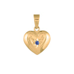 8kt. Goldherz m/synt. Saphir 11mm