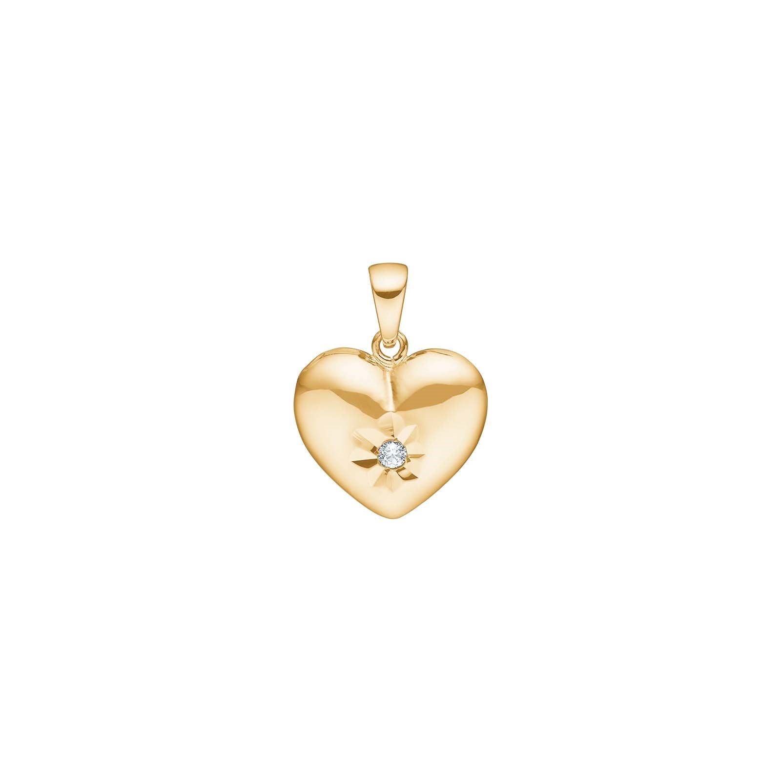 8ct. gold heart w/cz 13mm