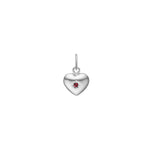 Silver heart w/synt. ruby 9mm