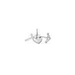 Rhod. silver pendant/charm w/faith, hope and love