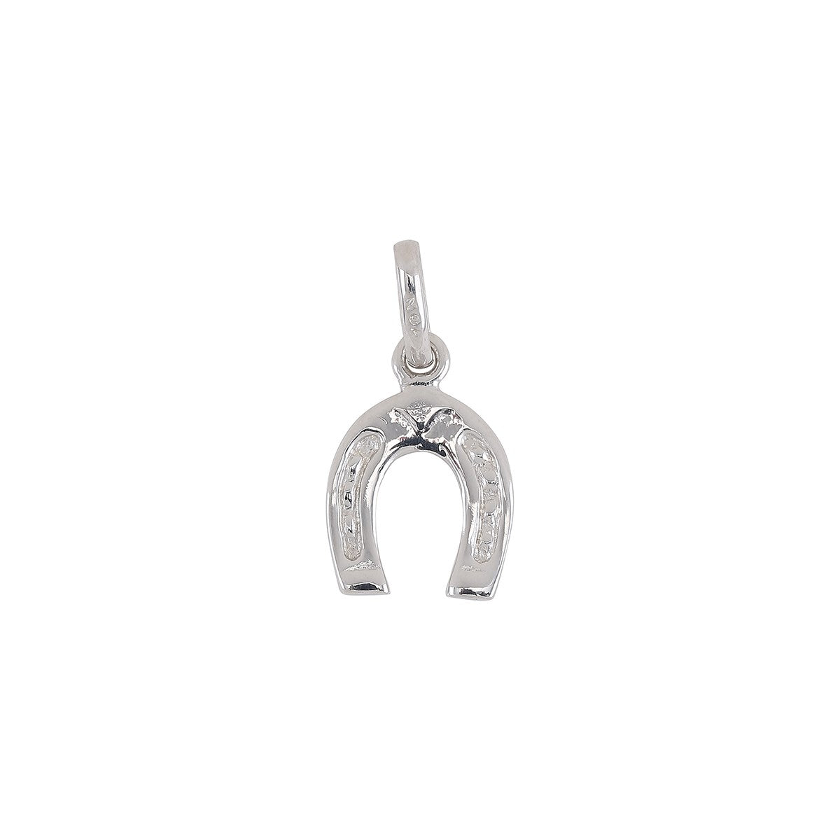 Rhod. silver pendant/charm horseshoe