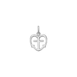 Rhod. silver necklace w/faith, hope and love