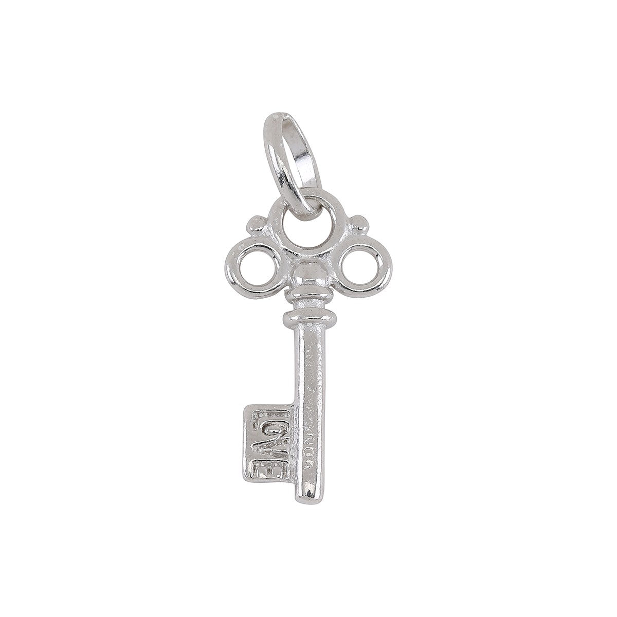Rhod. sølv vedhæng/charm nøgle 19mm