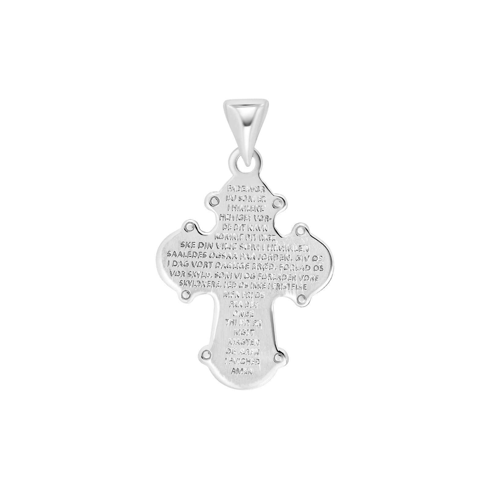 Rhod. silver pendant dagmarkors 24mm