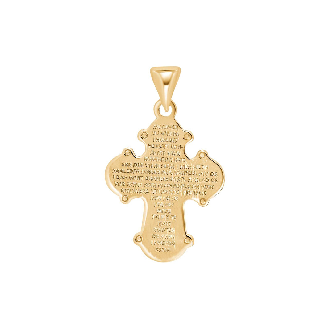 Forg. sølvdagmarkors m/fadervor 24mm
