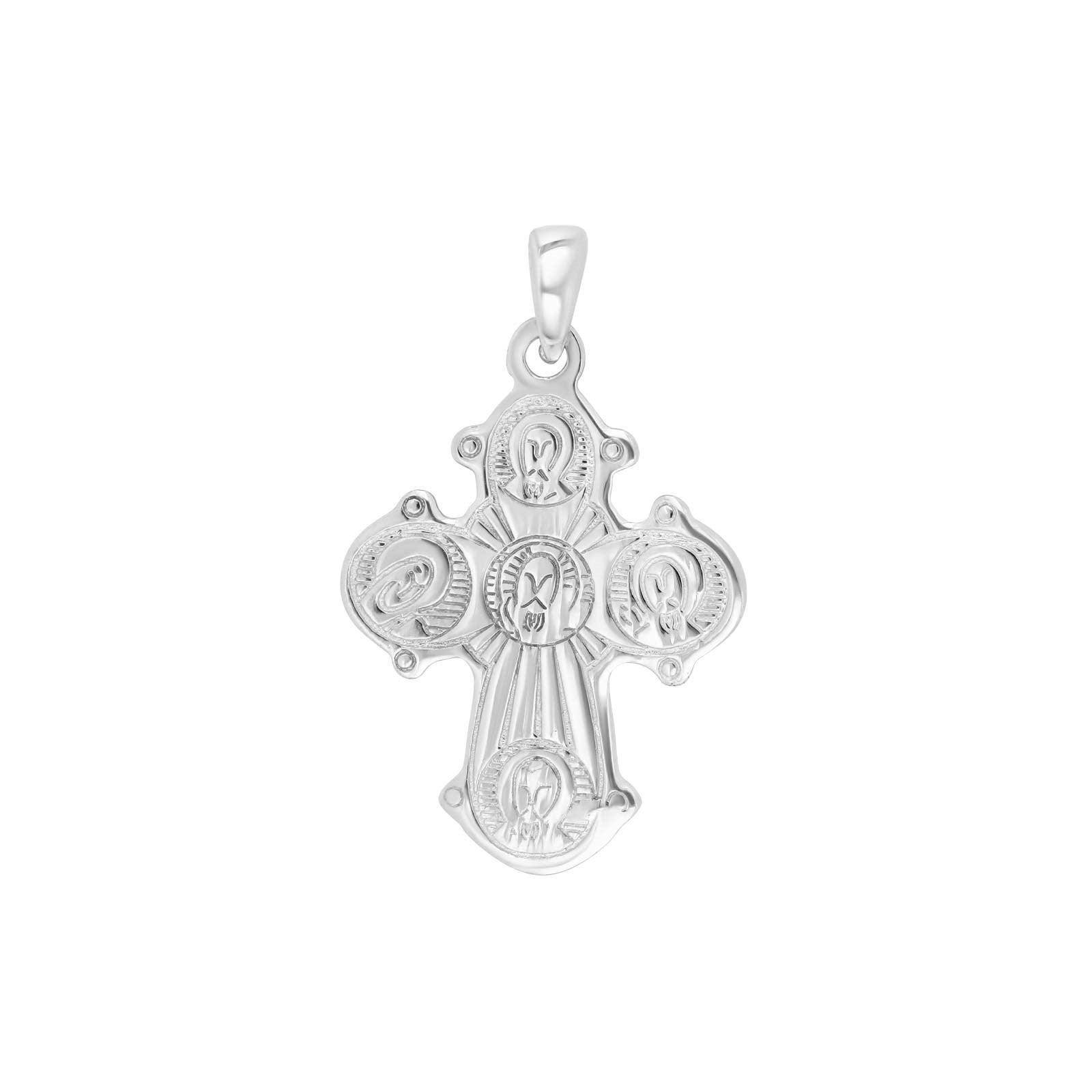 Rhod. silver dagmarkors w/apostles 24mm