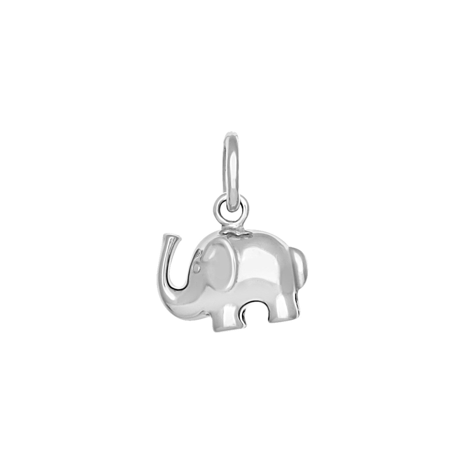 Rhod. silver pendant elephant 11mm