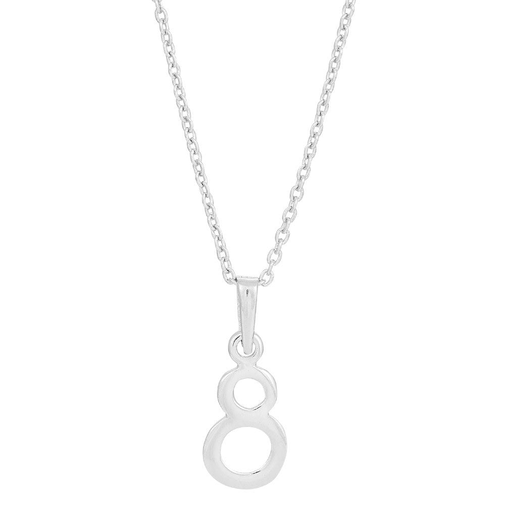 Siersbøl silver rhod. pendant 8 incl. necklace