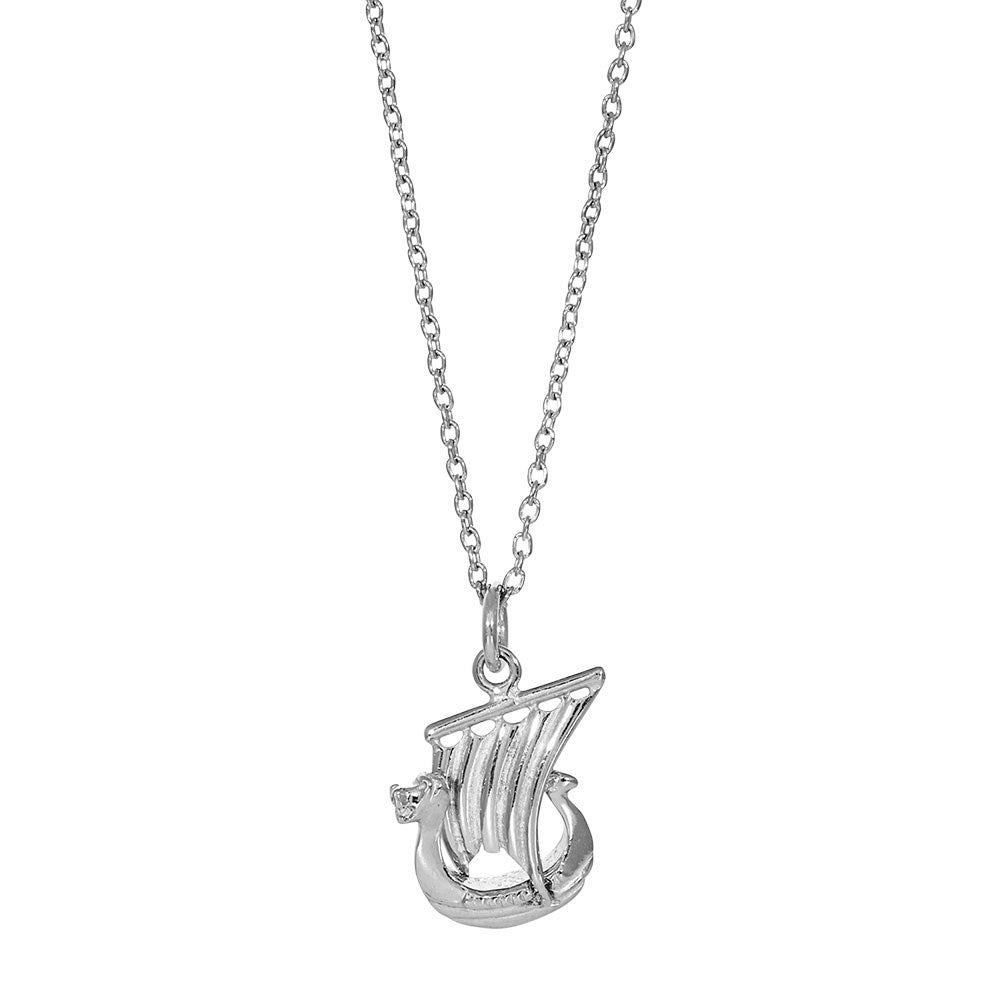 Siersbøl silver rhod. pendant Drakkar 16mm