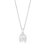 Rhod. silver pendant horseshoe