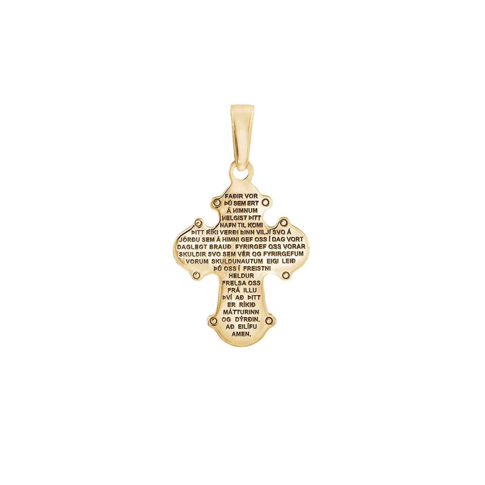 Goldp. silver dagmarkors icelandic Lord's Prayer 20mm