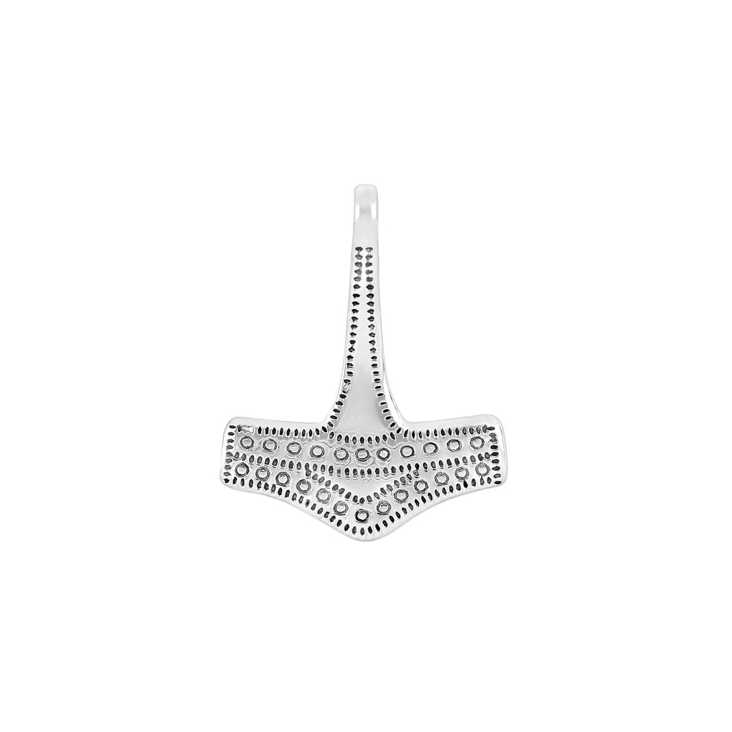 Rhod. sølvvedhæng thorshammer