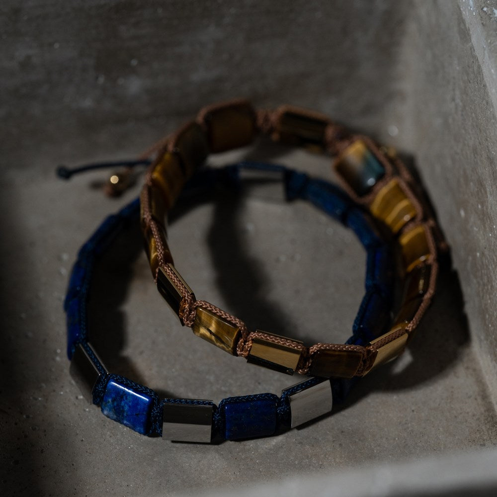 SON armbånd lapis og stål