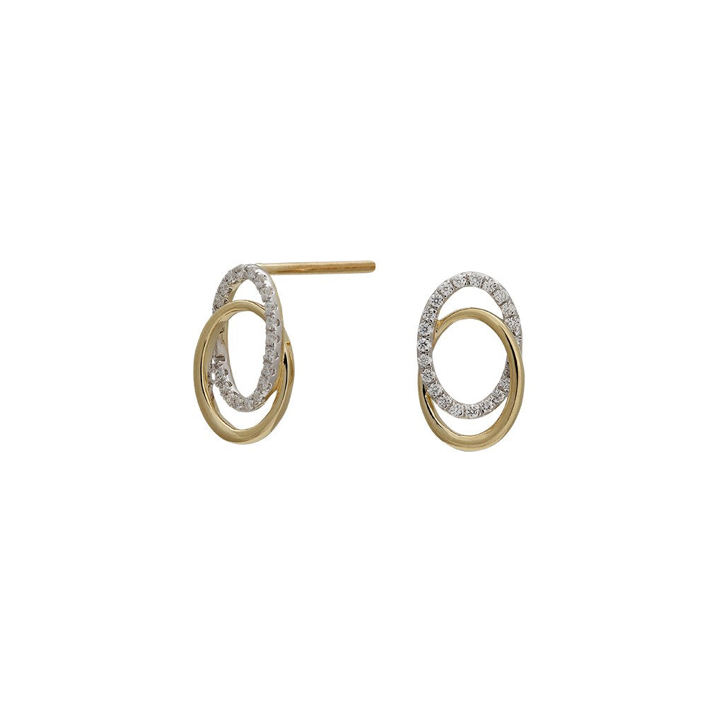 14ct. gold earrings w/dia 0.14ct W/SI