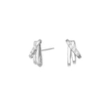 Rhod. silver earrings w/cz