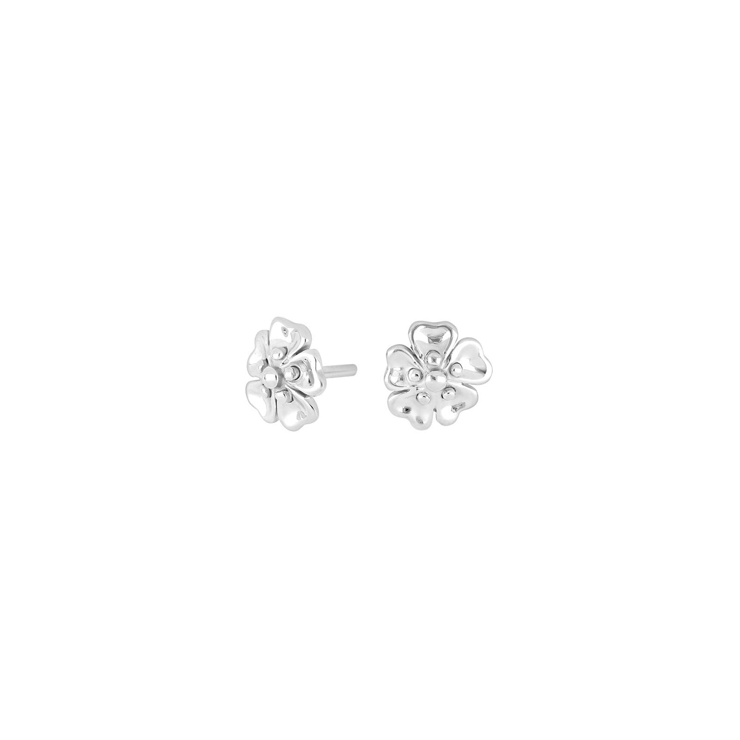 Rhod. silver earrings w/cz