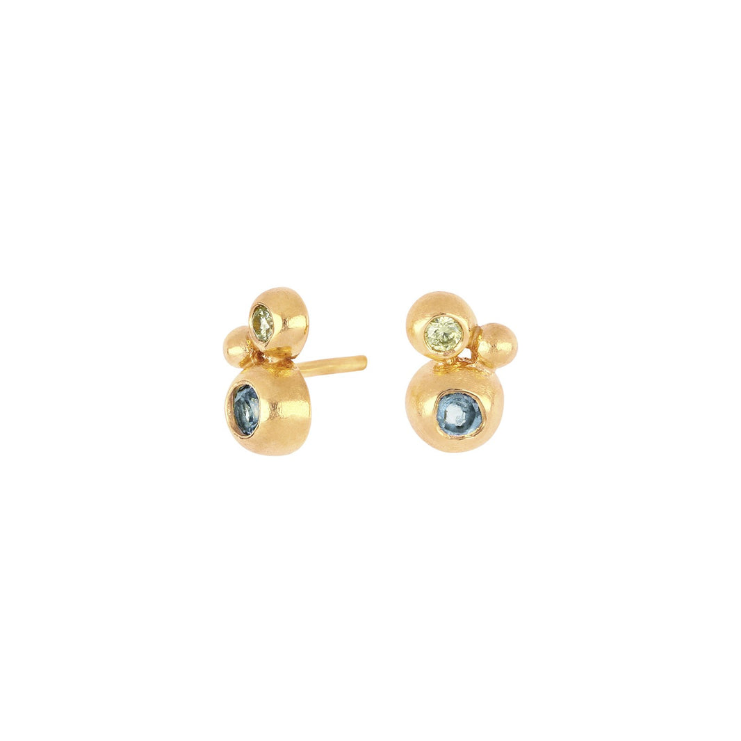 Goldpl. silver earrings w/cz