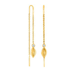 Goldpl. silver earrings w/cz