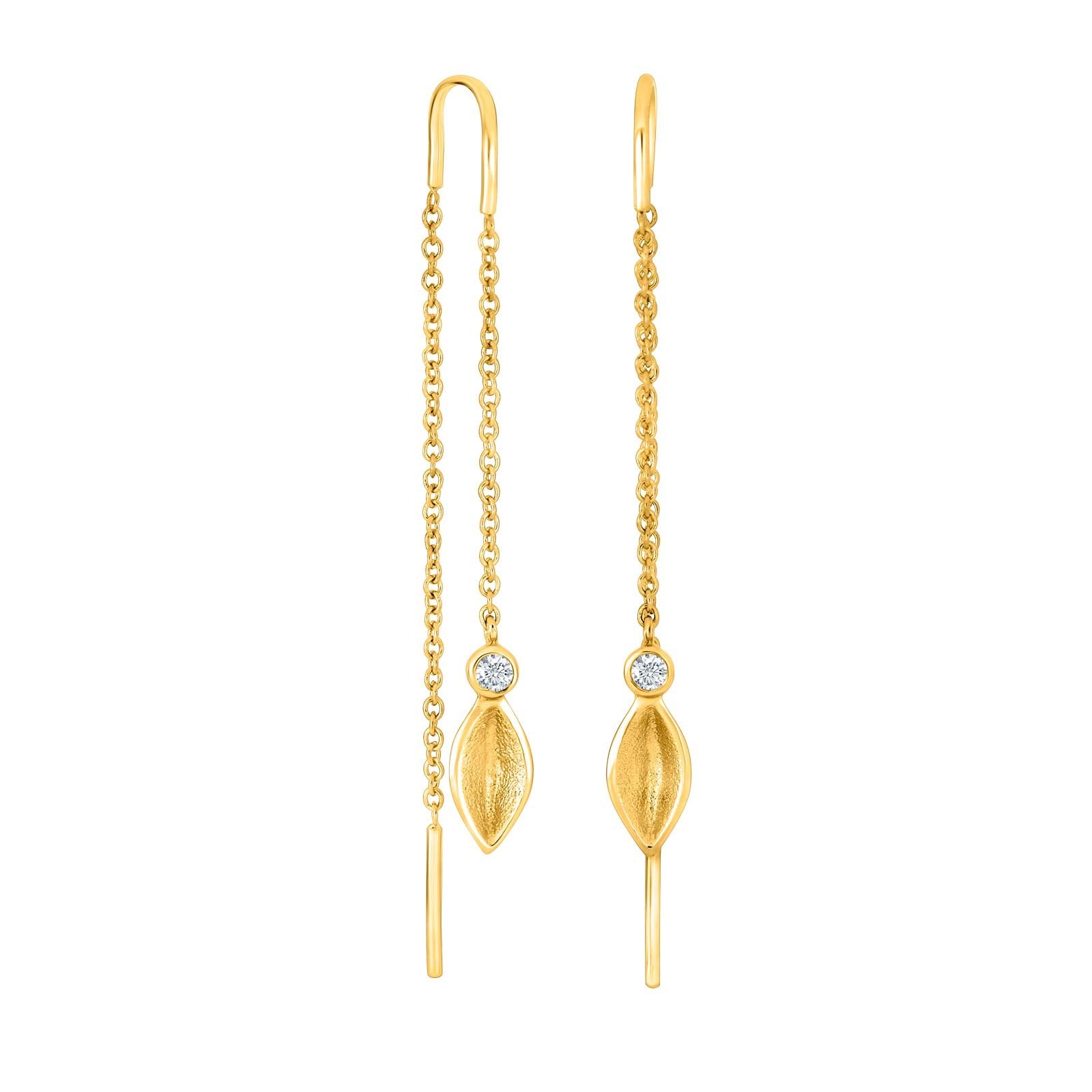 Goldpl. silver earrings w/cz