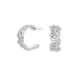 Rhod. silver hoops