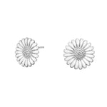 Rhod. silver earrings Marguerite 10mm