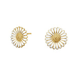 Goldpl. silver earrings Marguerite 10mm