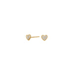 14ct. gold earrings heart w/dia. 0.05ct W/SI