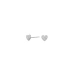 14ct. whitegold earrings heart w/dia. 0.05ct W/SI