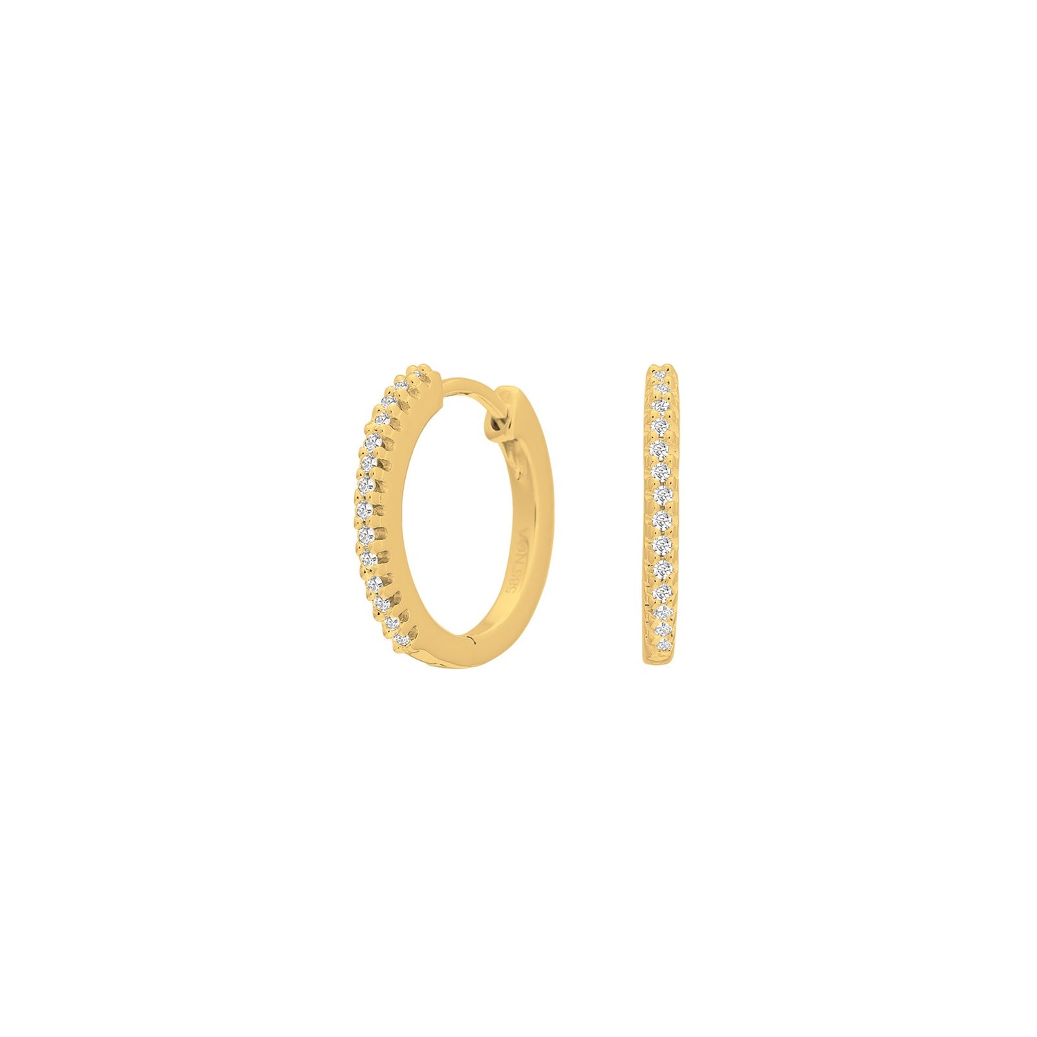 14kt. Goldohrringe m/dia. 0.10ct W/SI