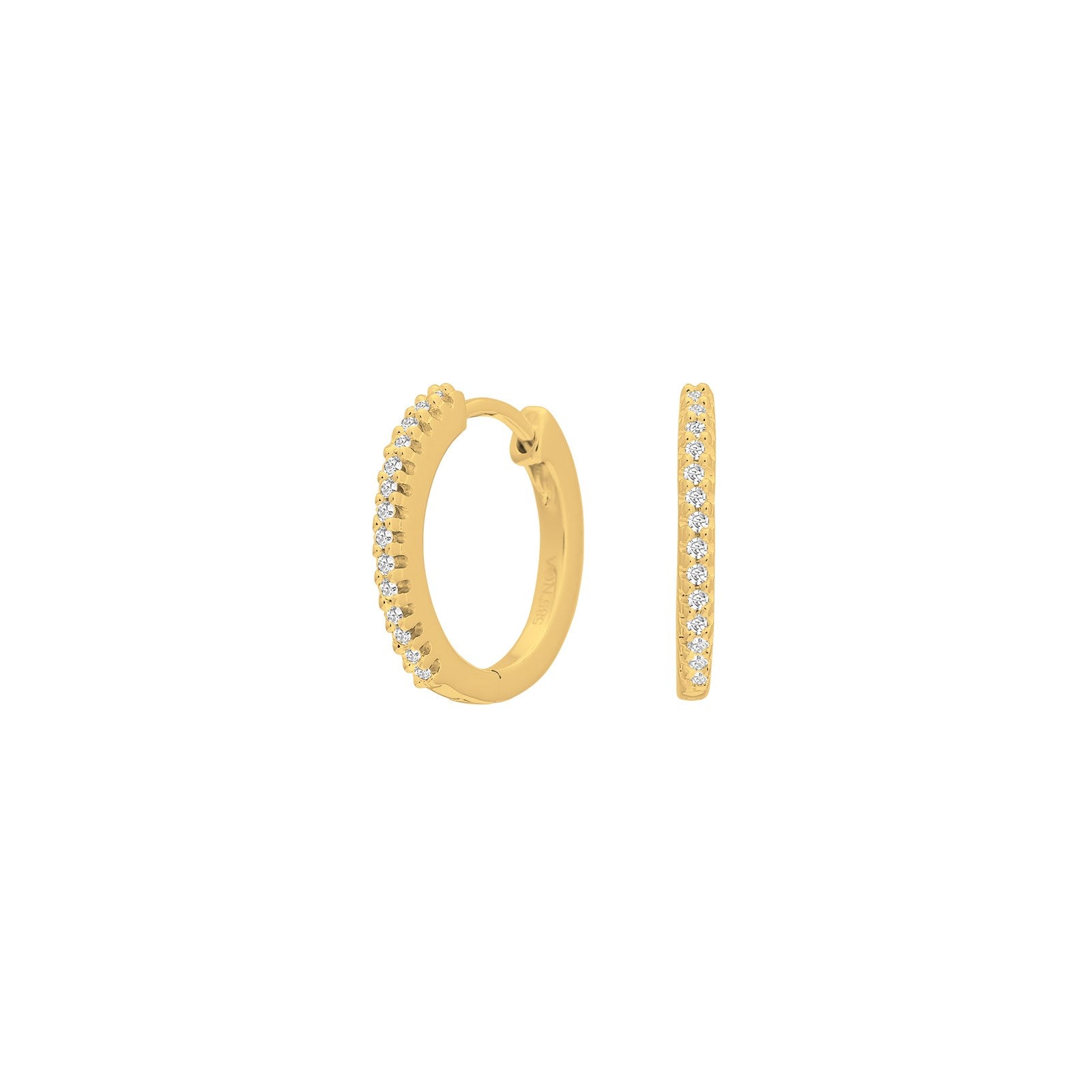 14kt. Goldohrringe m/dia. 0.10ct W/SI