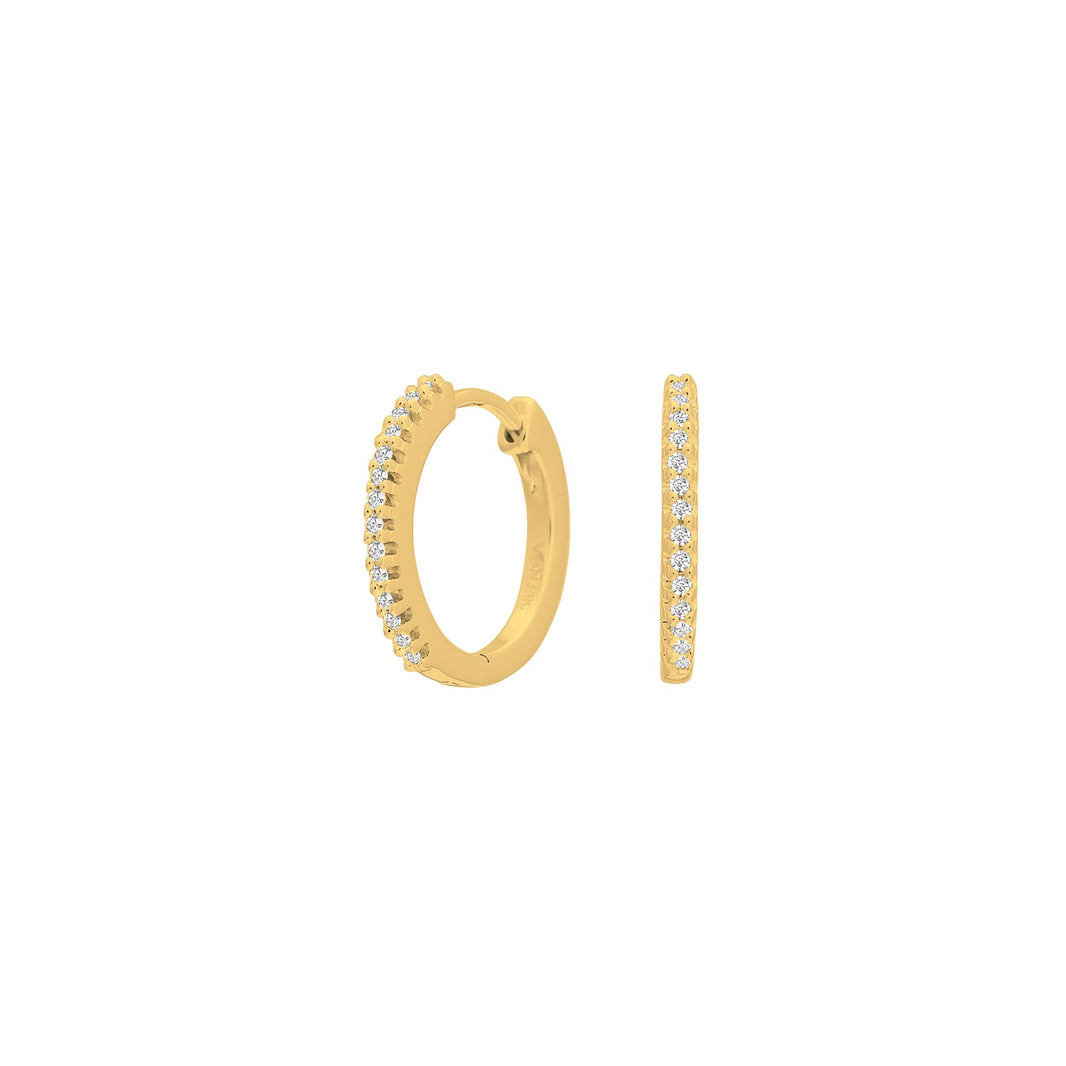 14kt. guldcreoler m/dia. 0.10ct W/SI 16mm