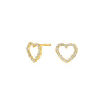 14ct. gold earrings w/dia. 0.06ct W/SI