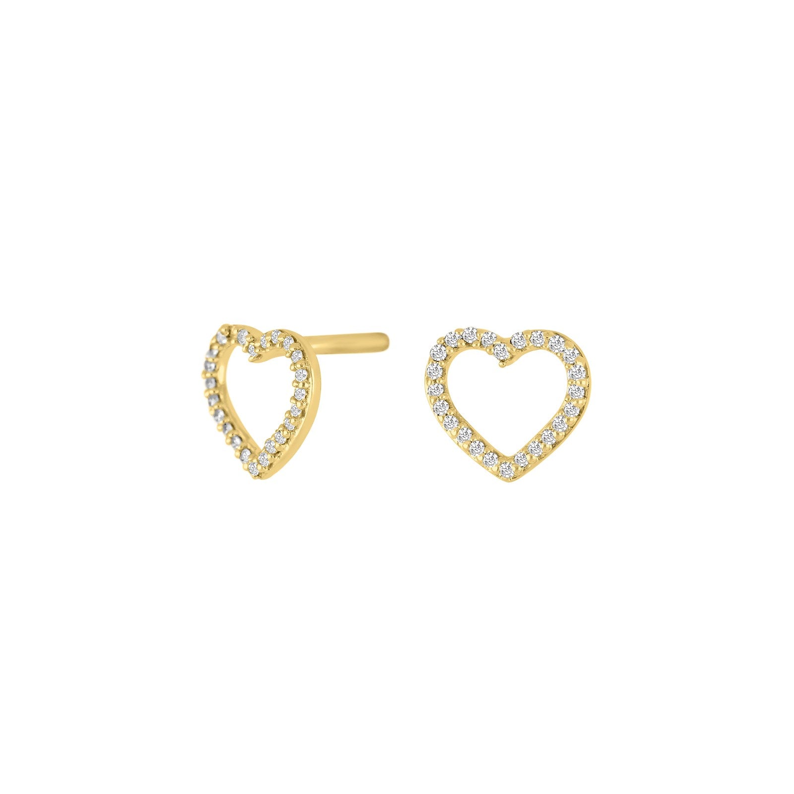 14ct. gold earrings w/dia. 0.06ct W/SI