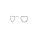14ct. whitegold earrings w/dia. 0.06ct W/SI