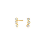 14ct. gold earrings w/dia. 0.02ct W/SI