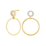 14ct. gold earrings w/dia. 0.05ct W/SI