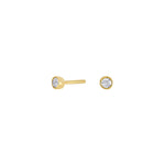 14ct. gold earrings w/dia. 0.10ct W/SI