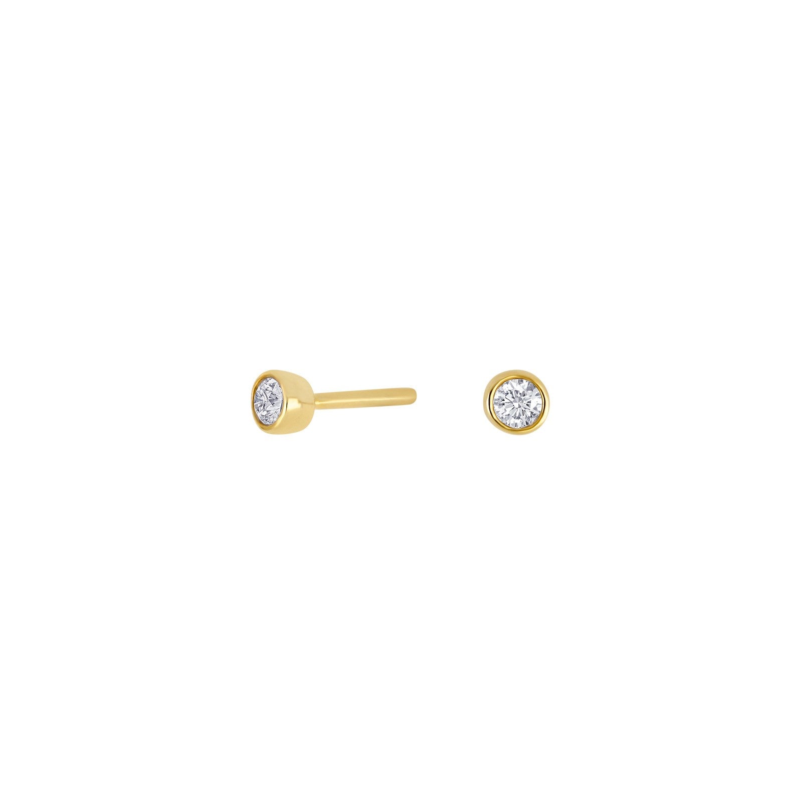 14ct. gold earrings w/dia. 0.10ct W/SI