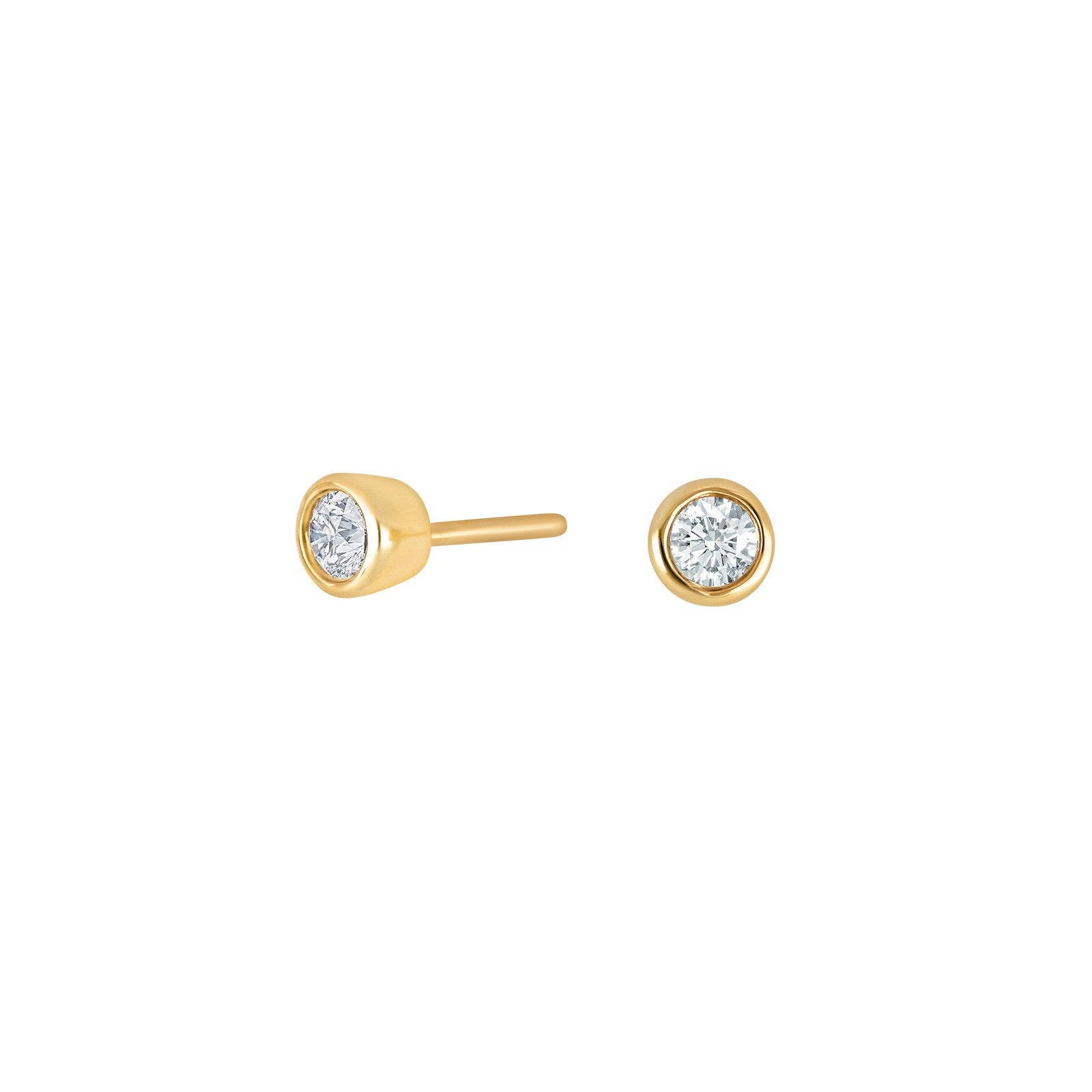 14ct. gold earrings w/dia. 0.20ct W/SI