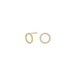 14ct. gold earrings w/dia. 0.06ct W/SI