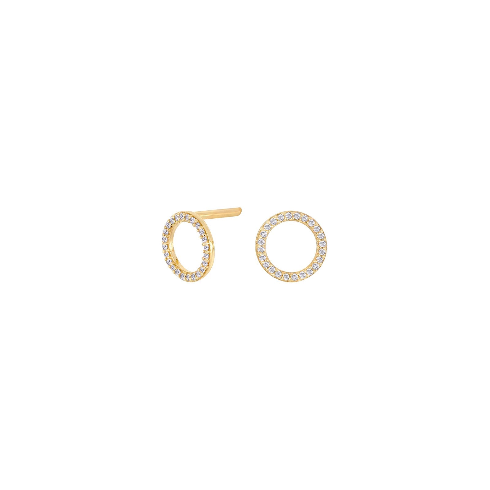 14ct. gold earrings w/dia. 0.06ct W/SI