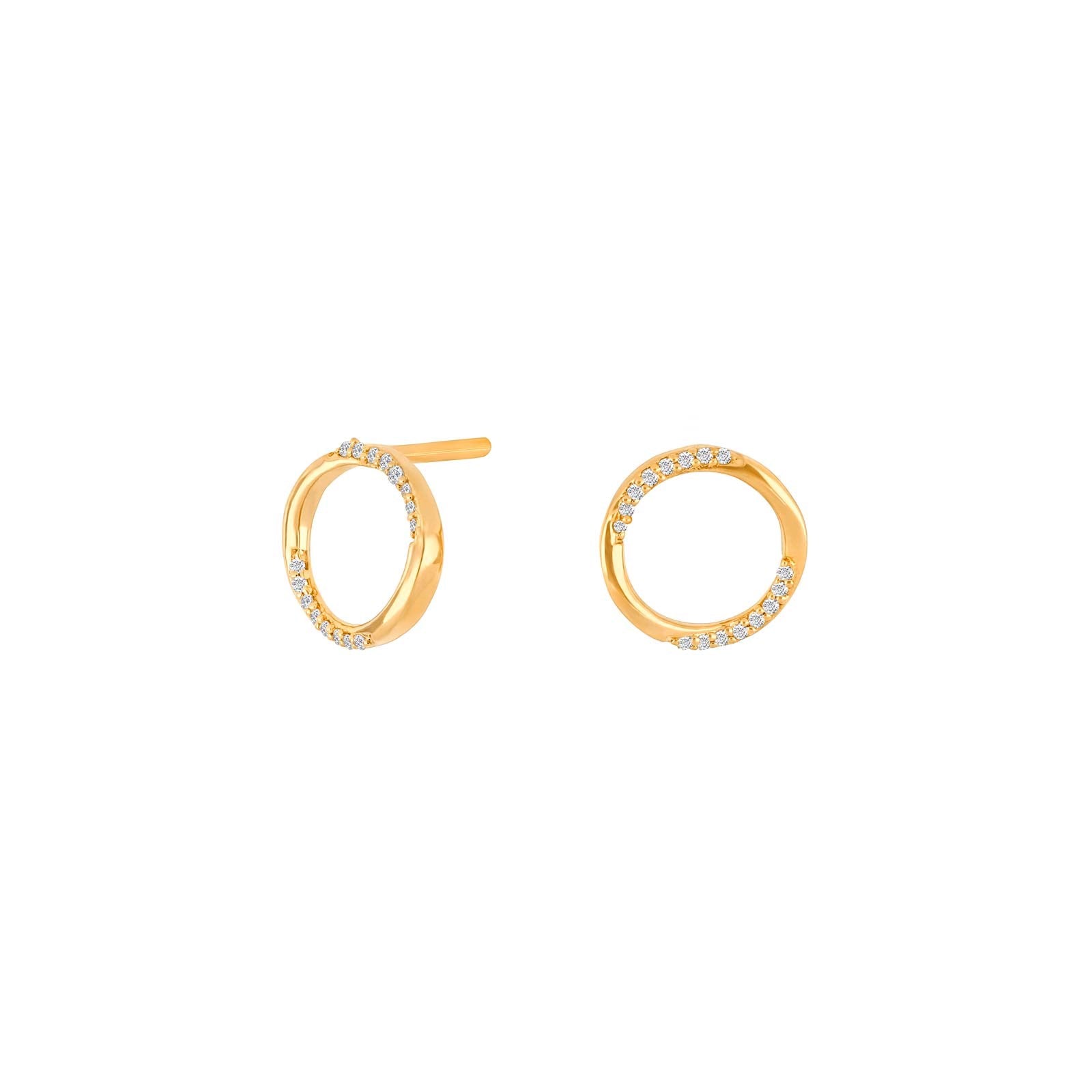 14kt. Goldohrringe m/dia. 0.05ct W/SI