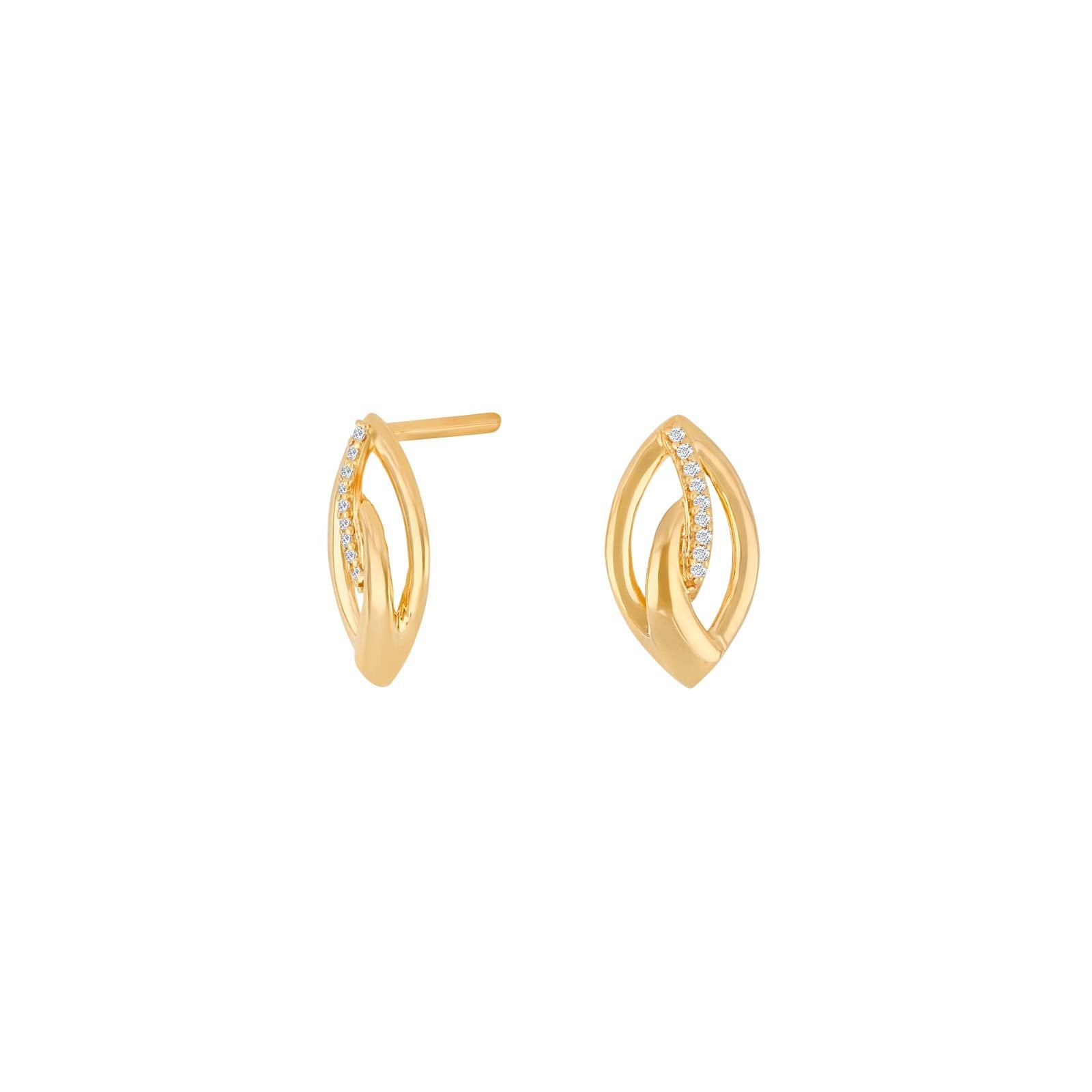 14kt. Goldohrringe m/dia. 0.02ct W/SI