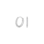14 kt. Weißgold-Creolen mit Durchmesser 0,05 ct W/SI 10 mm